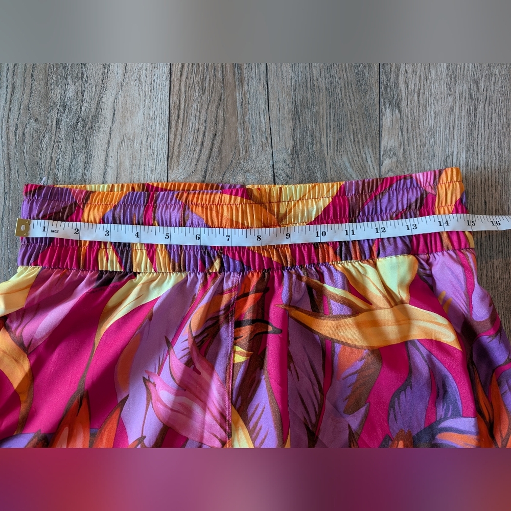 FARM RIO x ADIDAS Training Pacer Shorts Birds of Paradise Bold Pink Size Medium - Picture 13 of 16